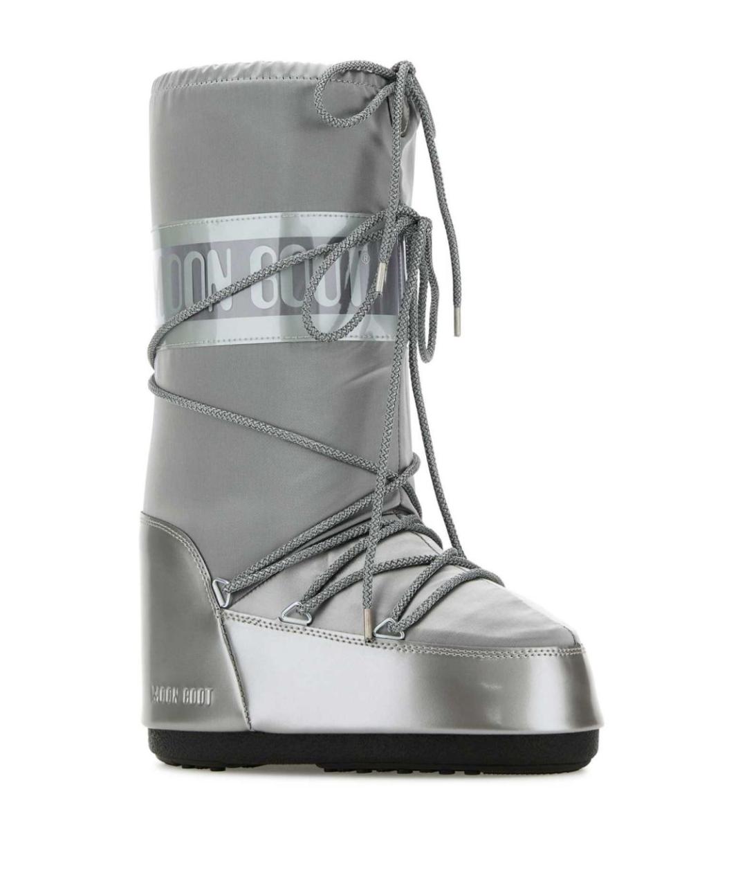 MOON BOOT Серебряные синтетические сапоги, фото 4