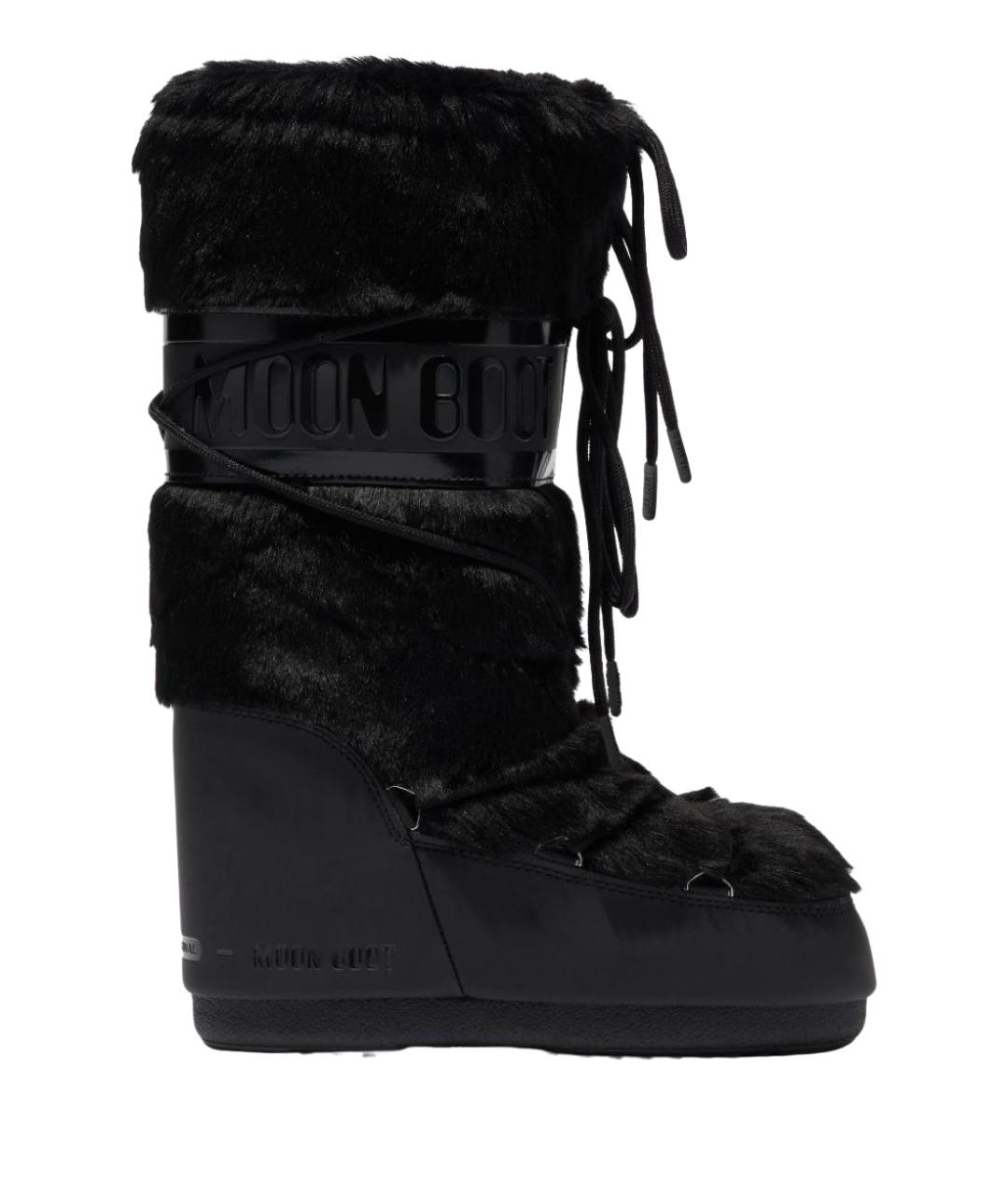 MOON BOOT Черные синтетические сапоги, фото 1