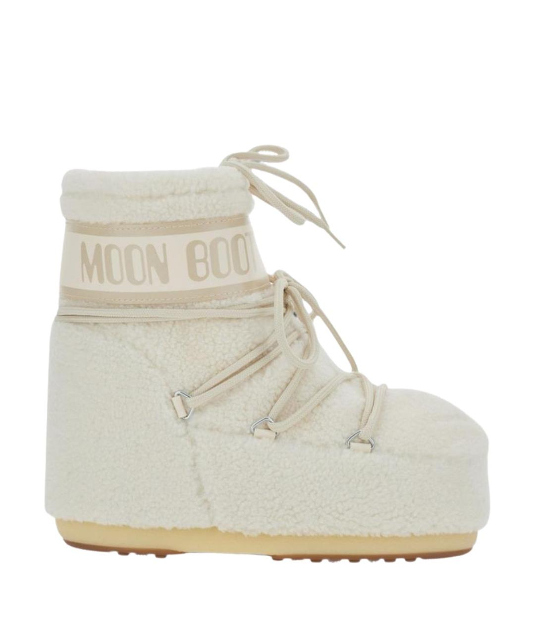 MOON BOOT Белые синтетические сапоги, фото 1