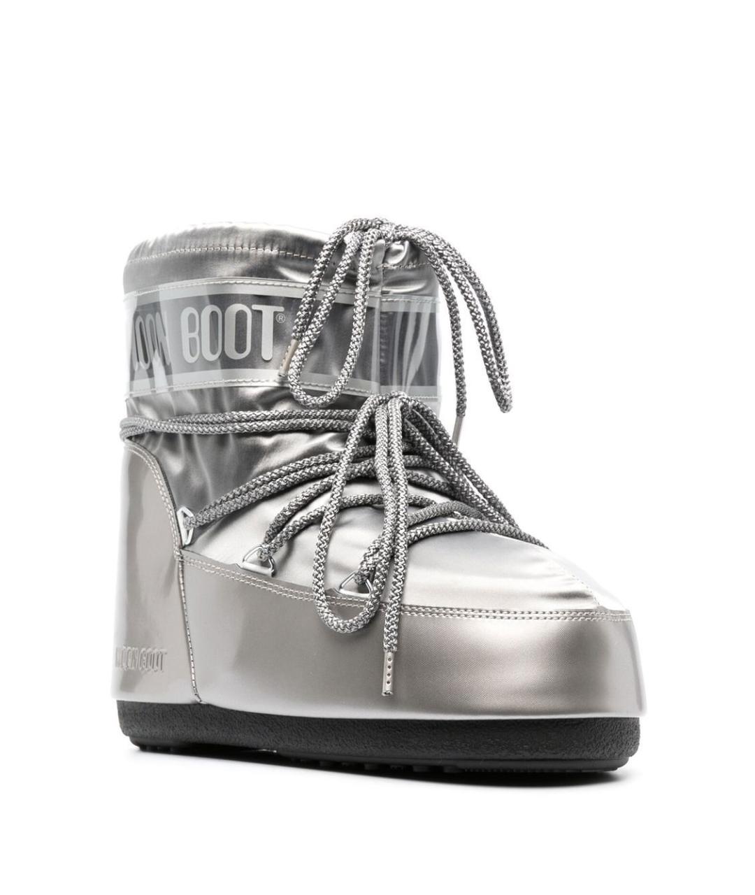 MOON BOOT Серебряные синтетические сапоги, фото 3