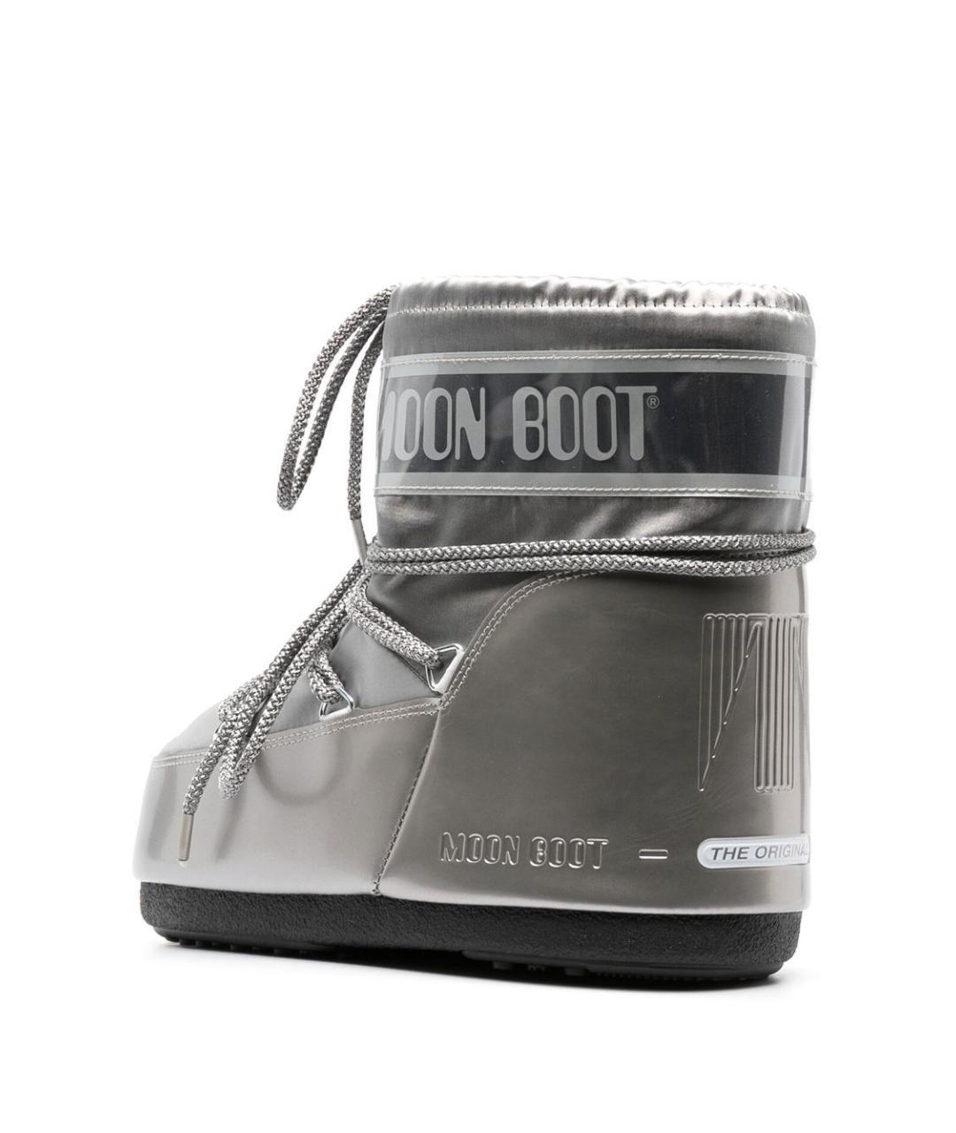 MOON BOOT Серебряные синтетические сапоги, фото 2