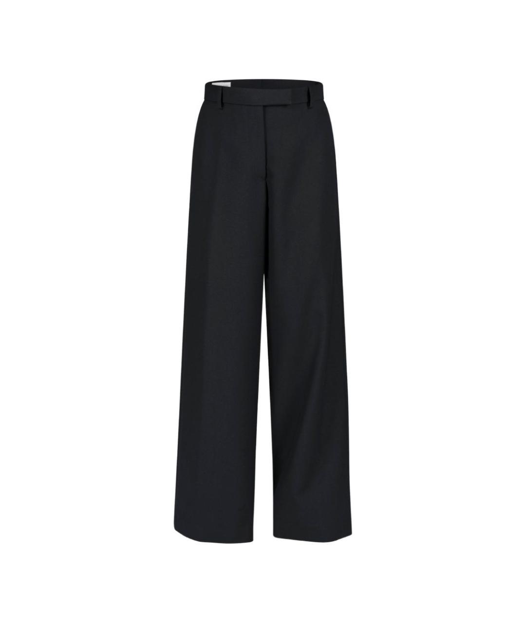 DRIES VAN NOTEN Черные шерстяные прямые брюки, фото 2