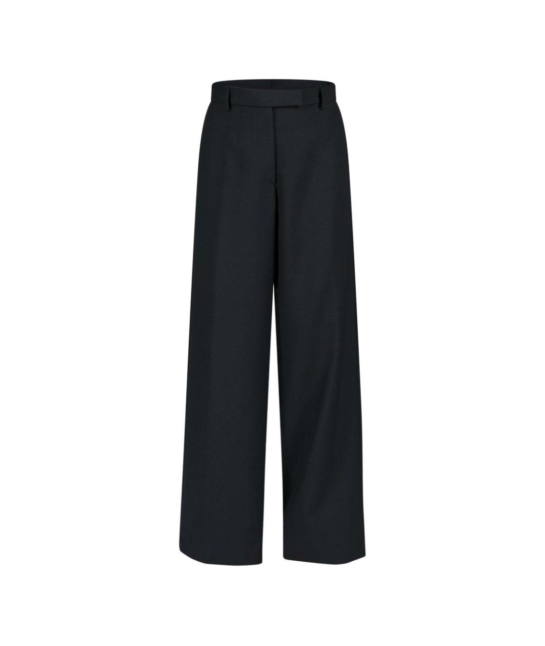 DRIES VAN NOTEN Черные шерстяные прямые брюки, фото 3