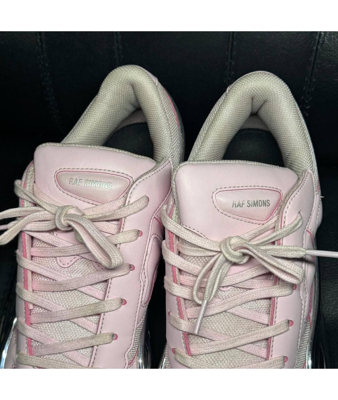 ADIDAS X RAF SIMONS Розовые текстильные низкие кроссовки / кеды, фото 7