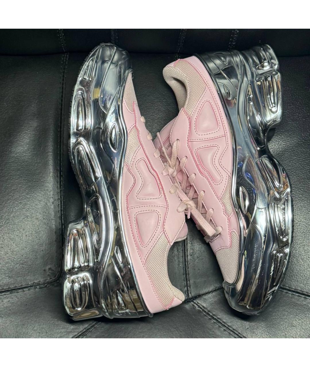 ADIDAS X RAF SIMONS Розовые текстильные низкие кроссовки / кеды, фото 4
