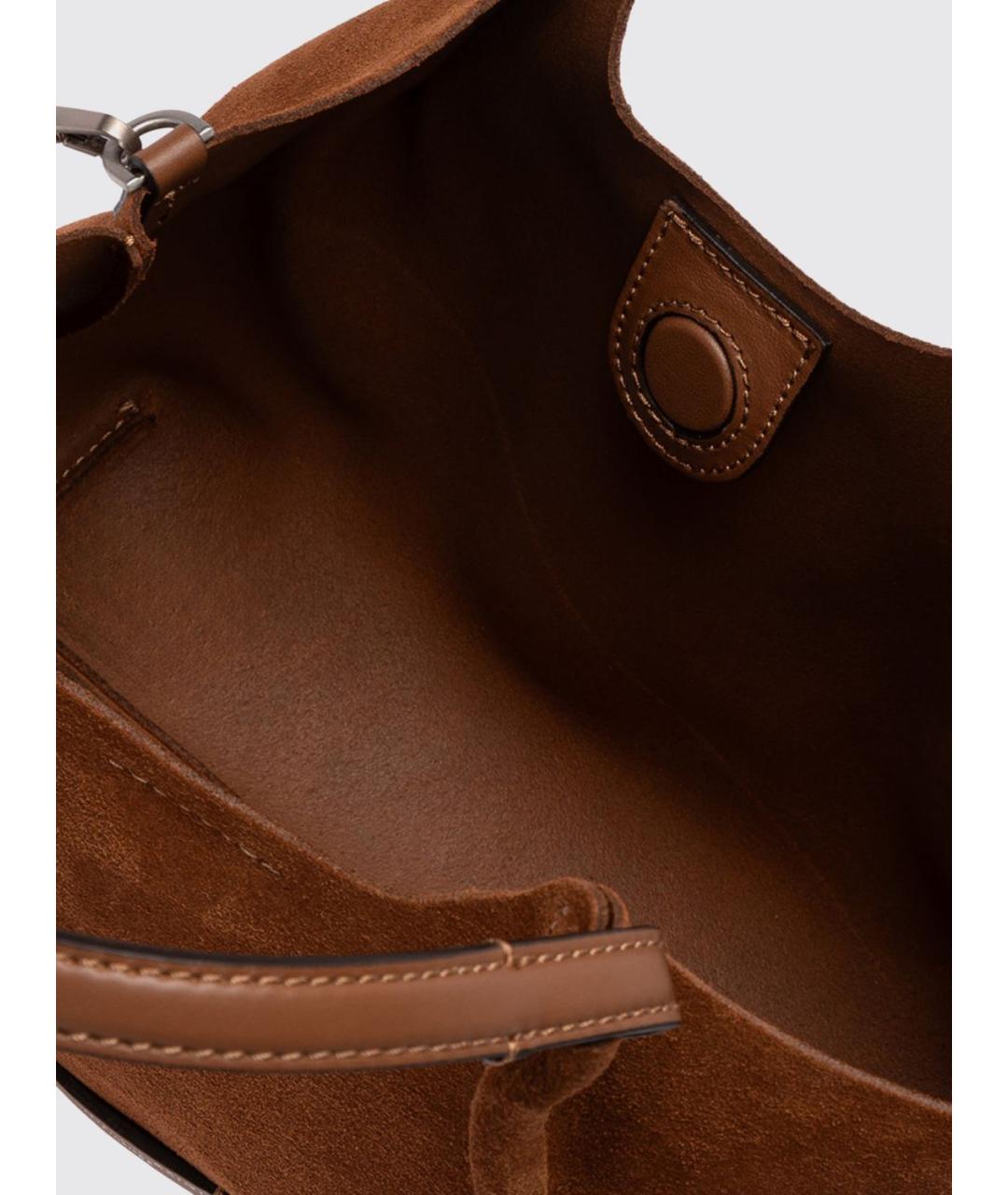 Gianni Chiarini Коричневая замшевая сумка с короткими ручками, фото 3