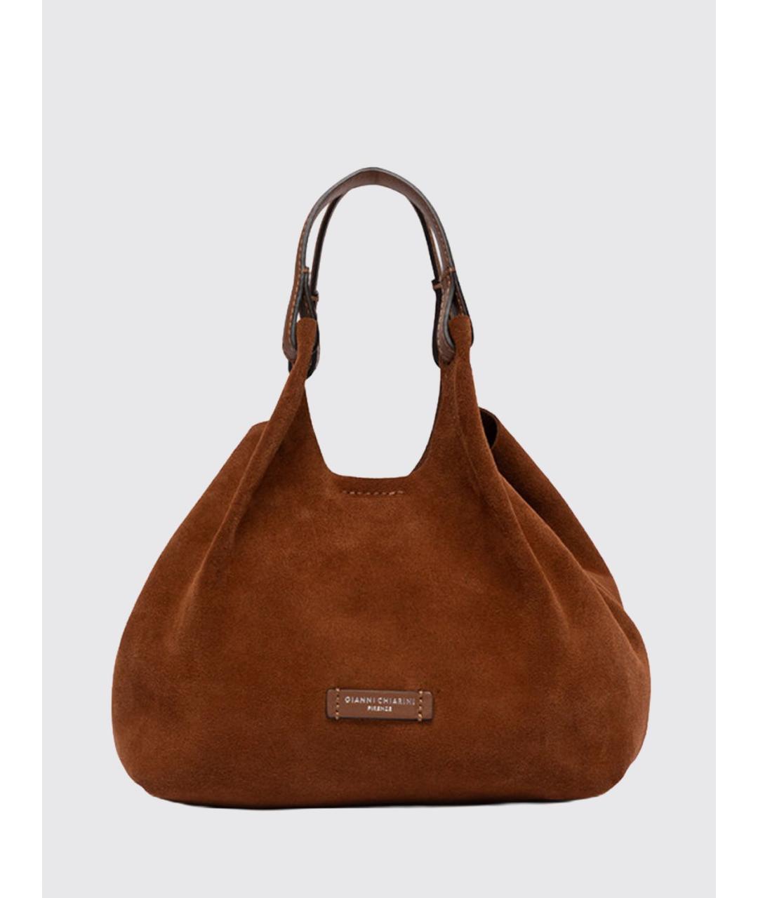 Gianni Chiarini Коричневая замшевая сумка с короткими ручками, фото 1