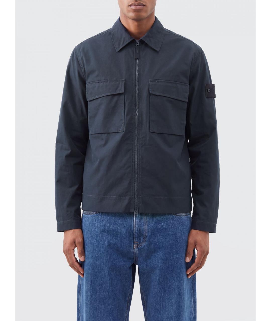STONE ISLAND Синяя хлопковая куртка, фото 2