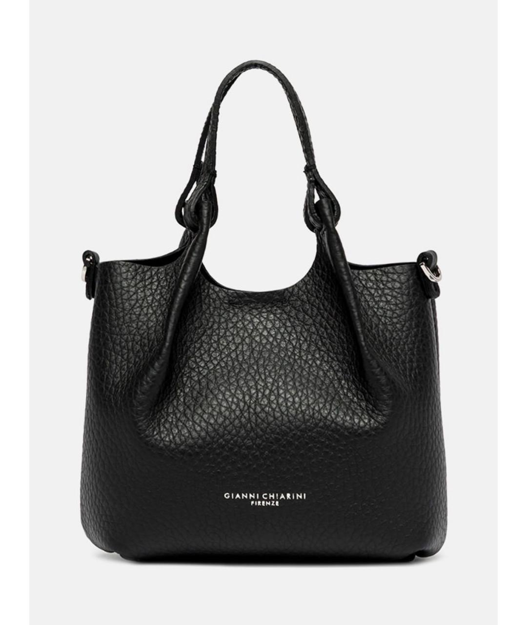 Gianni Chiarini Черная кожаная сумка с короткими ручками, фото 1