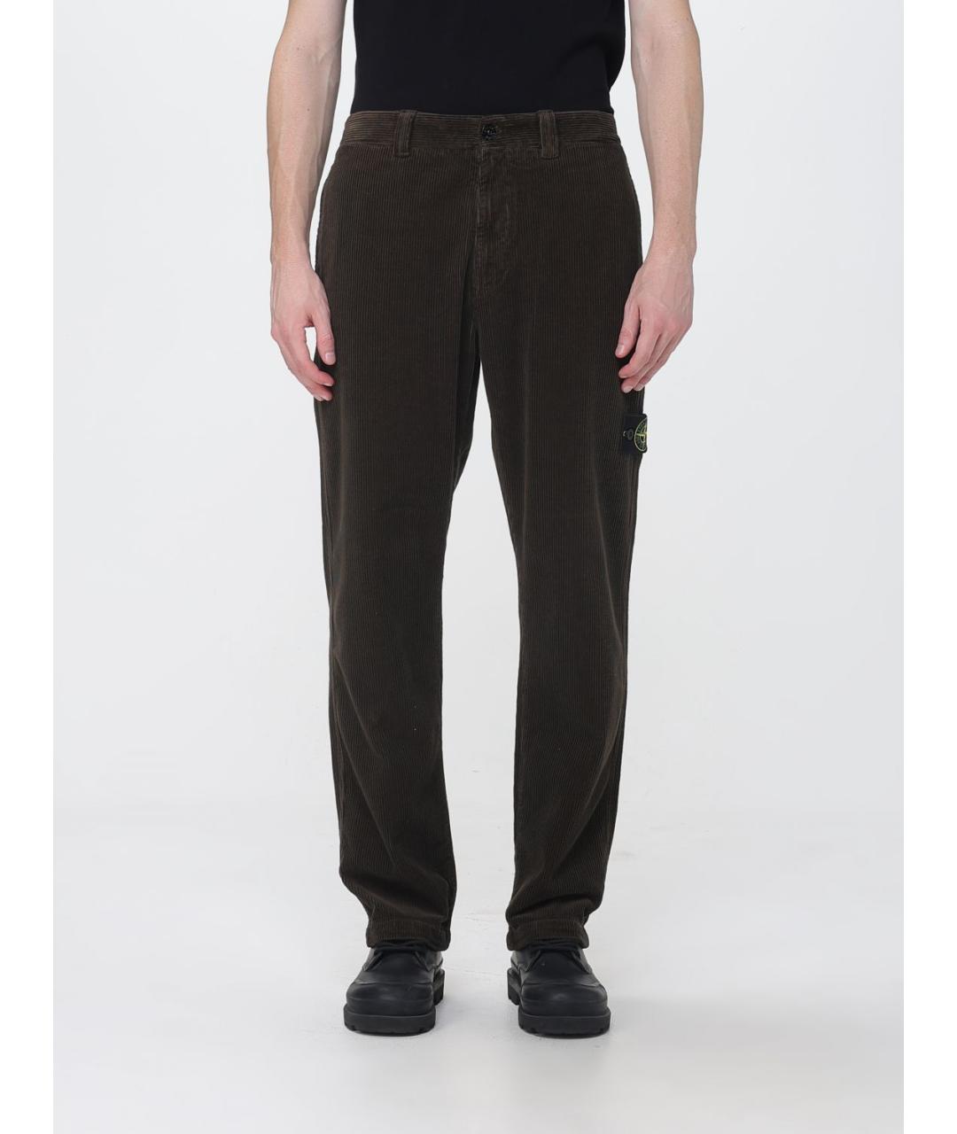STONE ISLAND Серые хлопковые повседневные брюки, фото 5