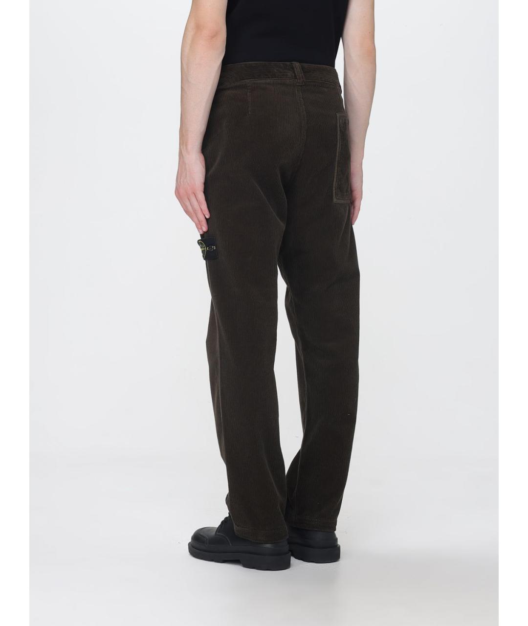 STONE ISLAND Серые хлопковые повседневные брюки, фото 3