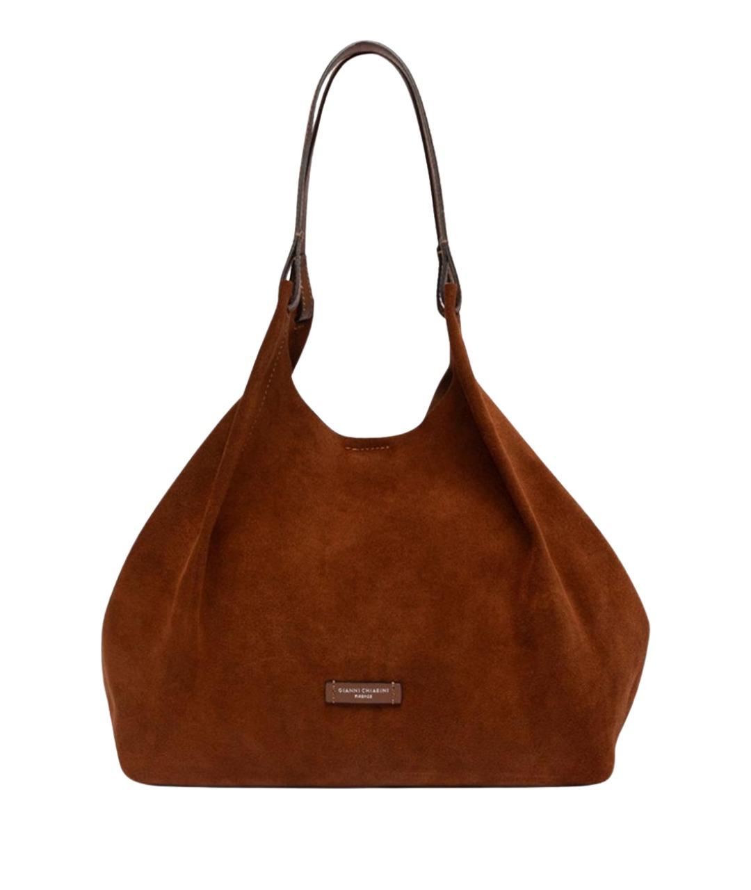 Gianni Chiarini Коричневая кожаная сумка тоут, фото 1