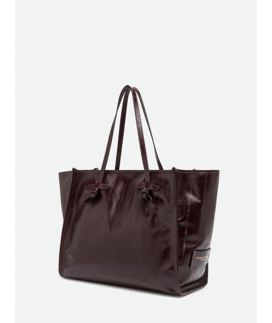 Gianni Chiarini Бордовая кожаная сумка тоут, фото 2