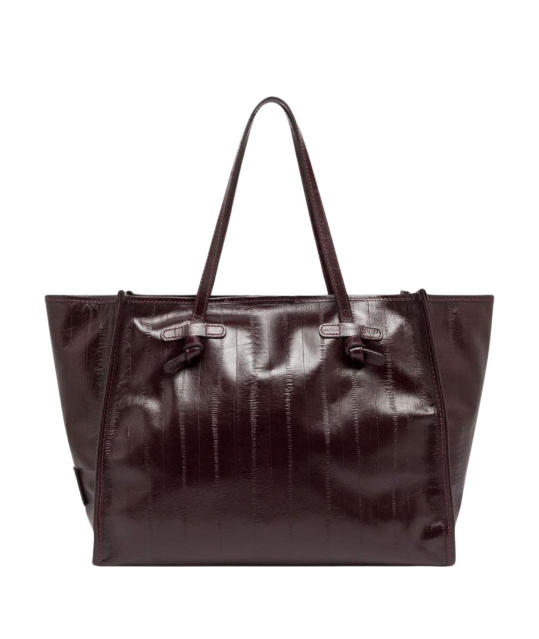 Gianni Chiarini Бордовая кожаная сумка тоут, фото 1