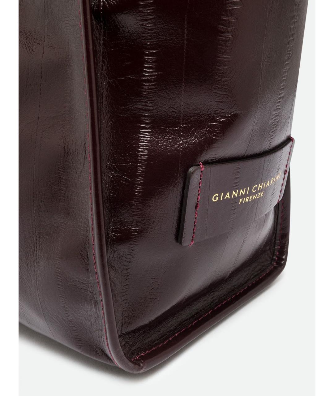 Gianni Chiarini Бордовая кожаная сумка тоут, фото 3