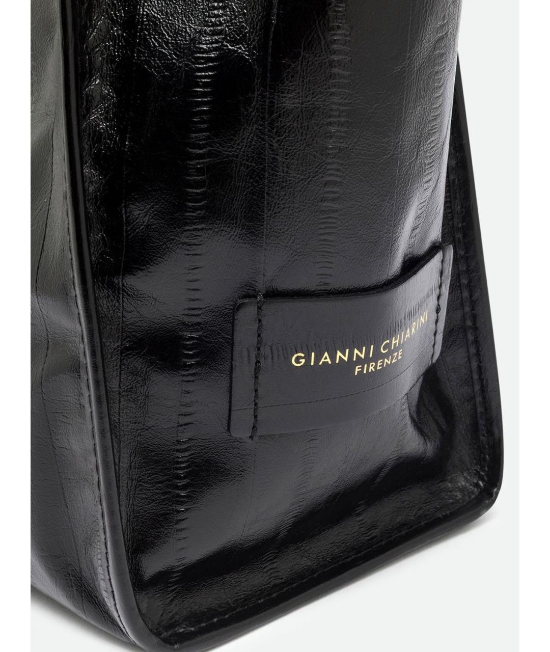 Gianni Chiarini Черная кожаная сумка тоут, фото 3