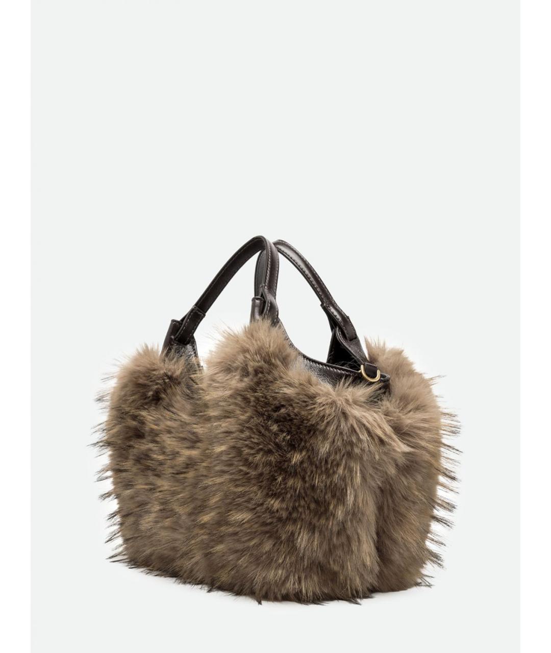 Gianni Chiarini Коричневая синтетическая сумка с короткими ручками, фото 2
