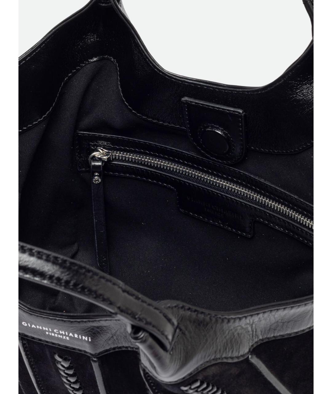 Gianni Chiarini Черная замшевая сумка с короткими ручками, фото 3