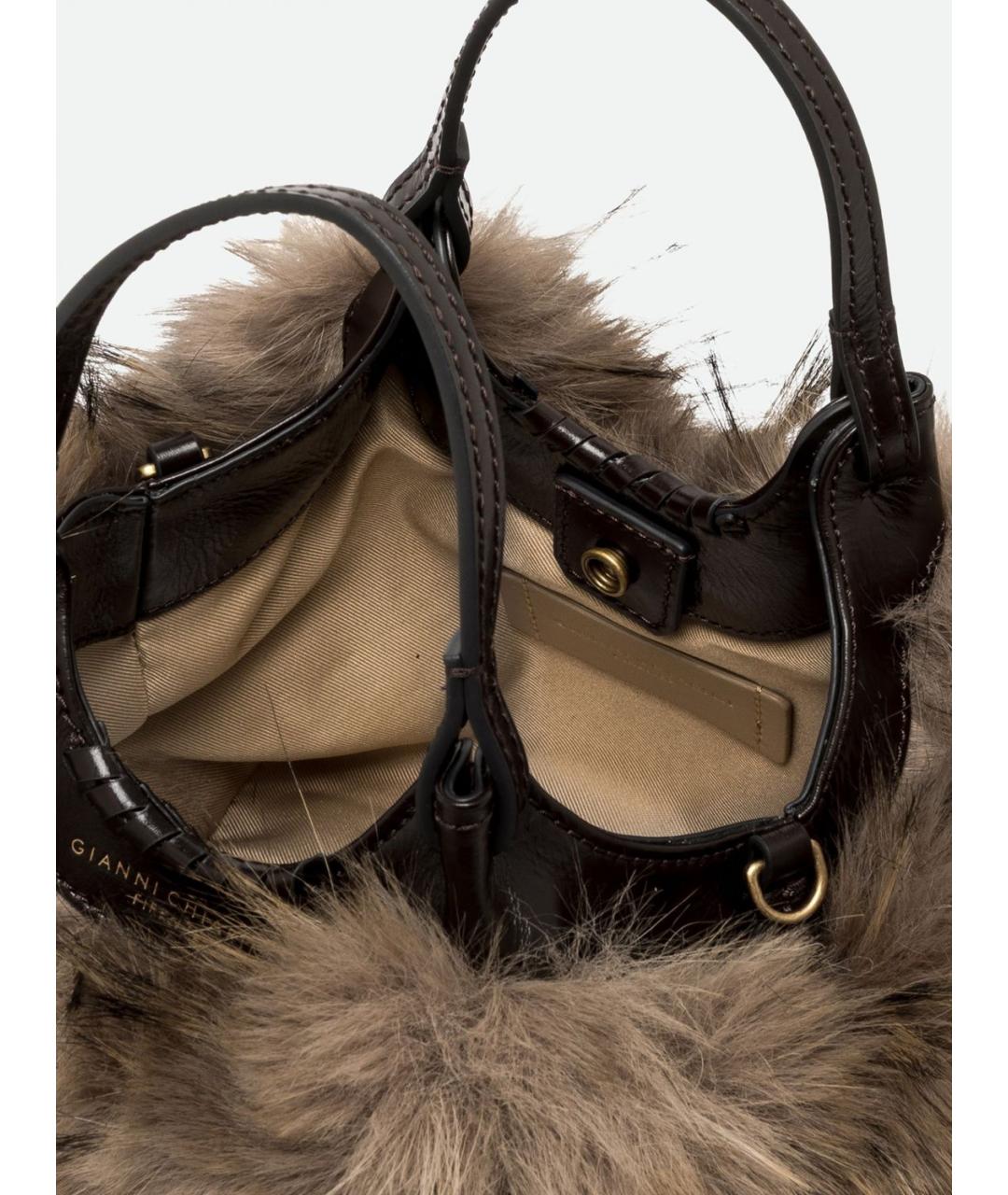 Gianni Chiarini Коричневая синтетическая сумка через плечо, фото 3