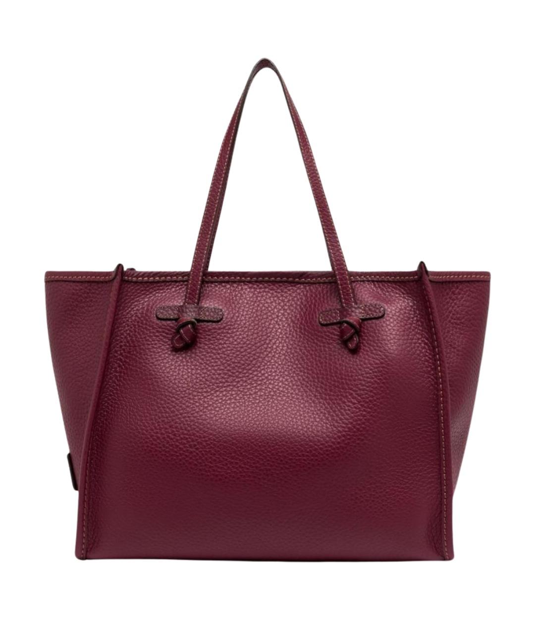 Gianni Chiarini Бордовая кожаная сумка тоут, фото 1