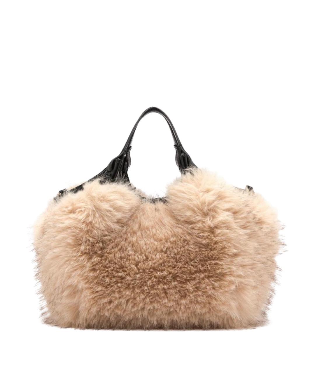 Gianni Chiarini Бежевая синтетическая сумка с короткими ручками, фото 1