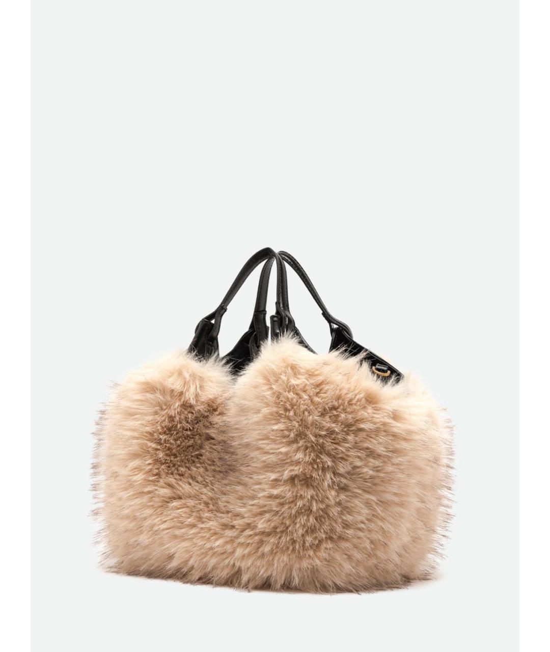 Gianni Chiarini Бежевая синтетическая сумка с короткими ручками, фото 2