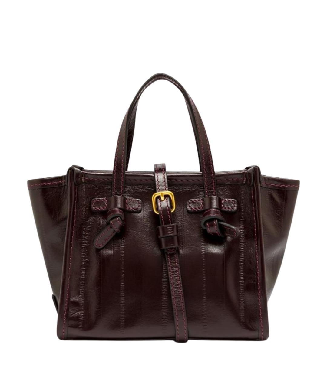 Gianni Chiarini Бордовая кожаная сумка с короткими ручками, фото 1