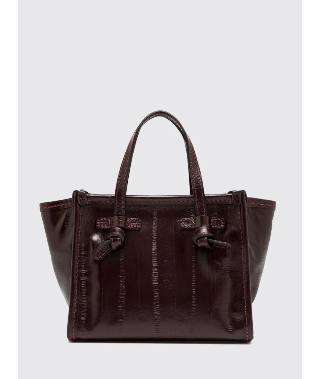 Gianni Chiarini Бордовая кожаная сумка с короткими ручками, фото 2