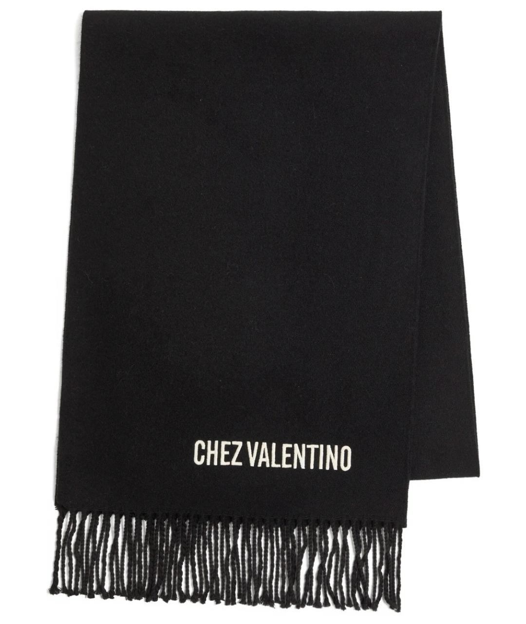 VALENTINO Черный шерстяной шарф, фото 1
