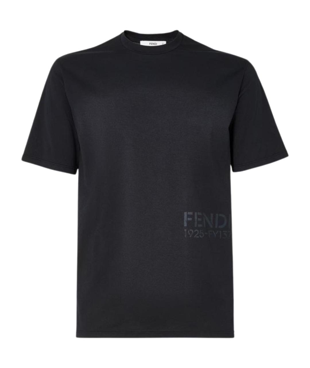 FENDI Черная хлопковая футболка, фото 1