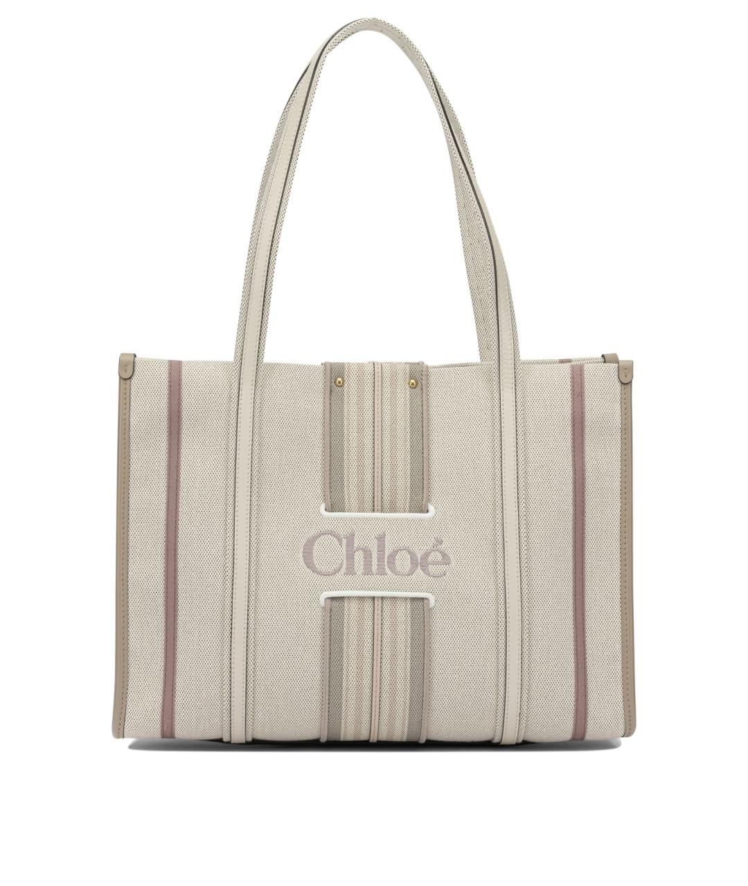 CHLOE Бежевая хлопковая сумка через плечо, фото 1