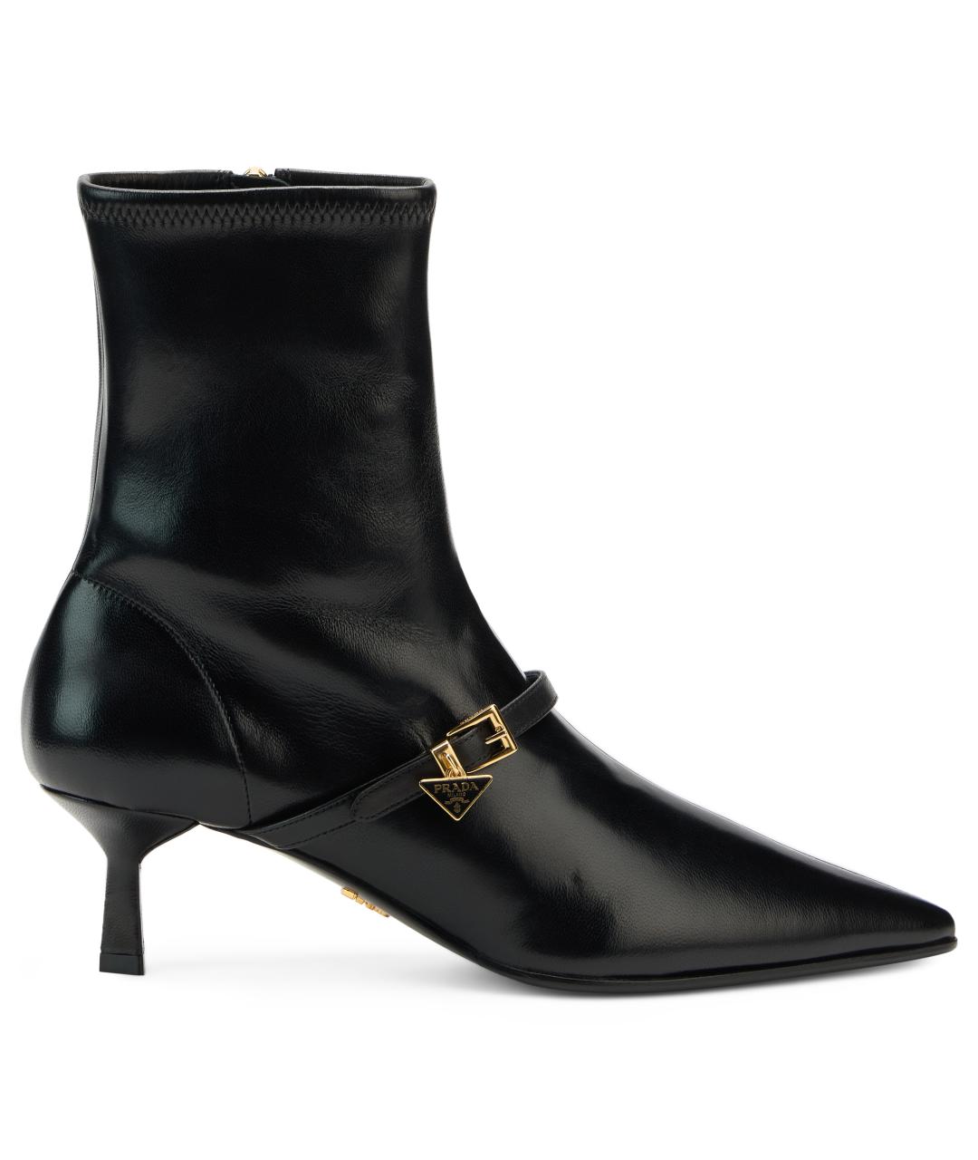 PRADA Черные кожаные ботильоны, фото 2