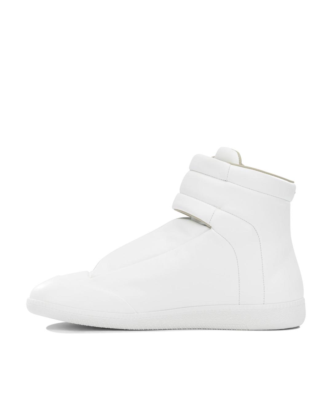 MAISON MARGIELA Белые кожаные высокие кроссовки / кеды, фото 3