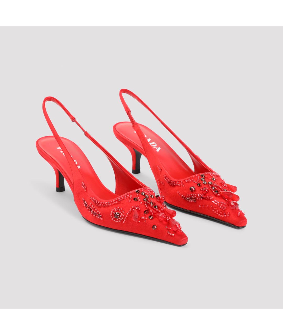 PRADA Красные кожаные туфли, фото 4