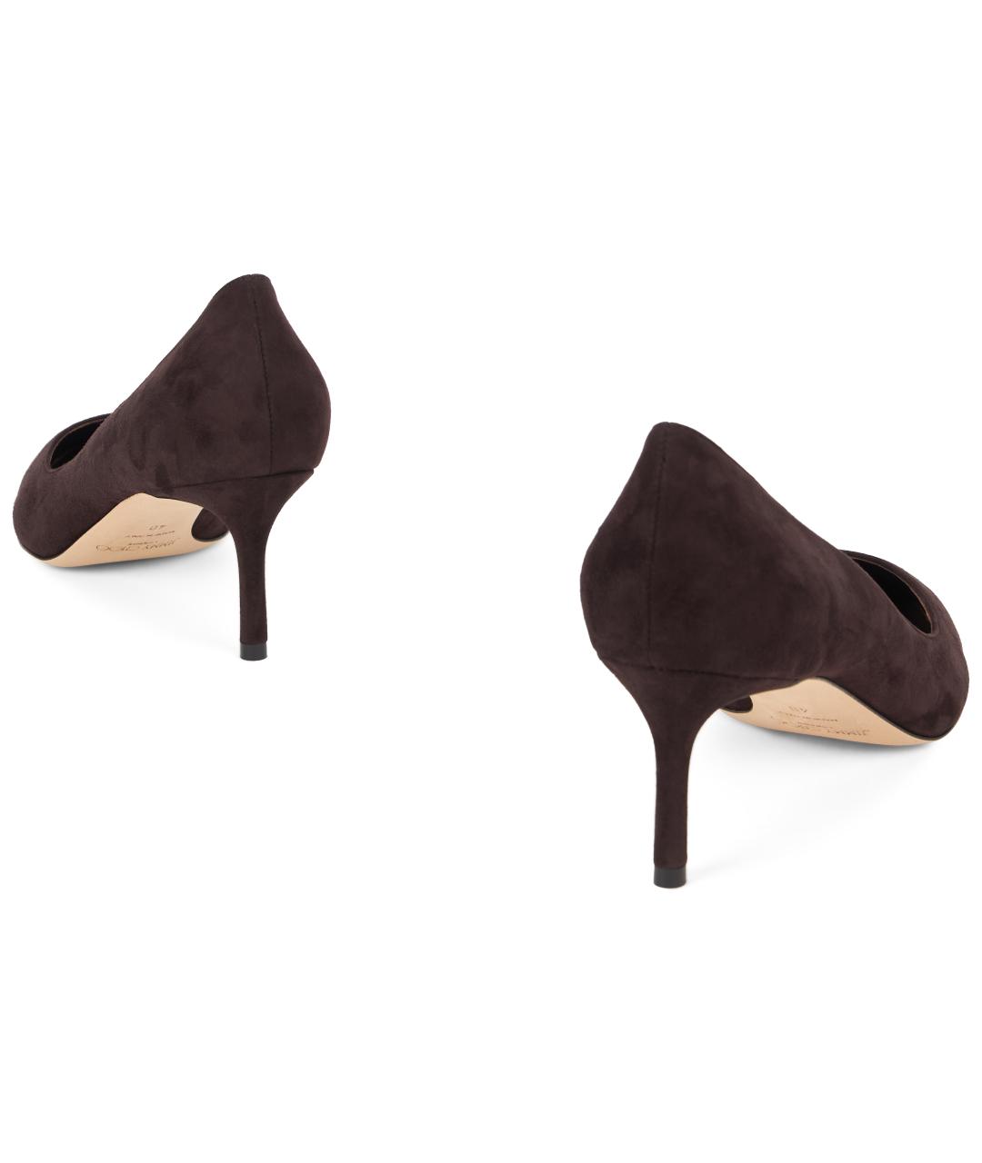 JIMMY CHOO Коричневые замшевые туфли, фото 4