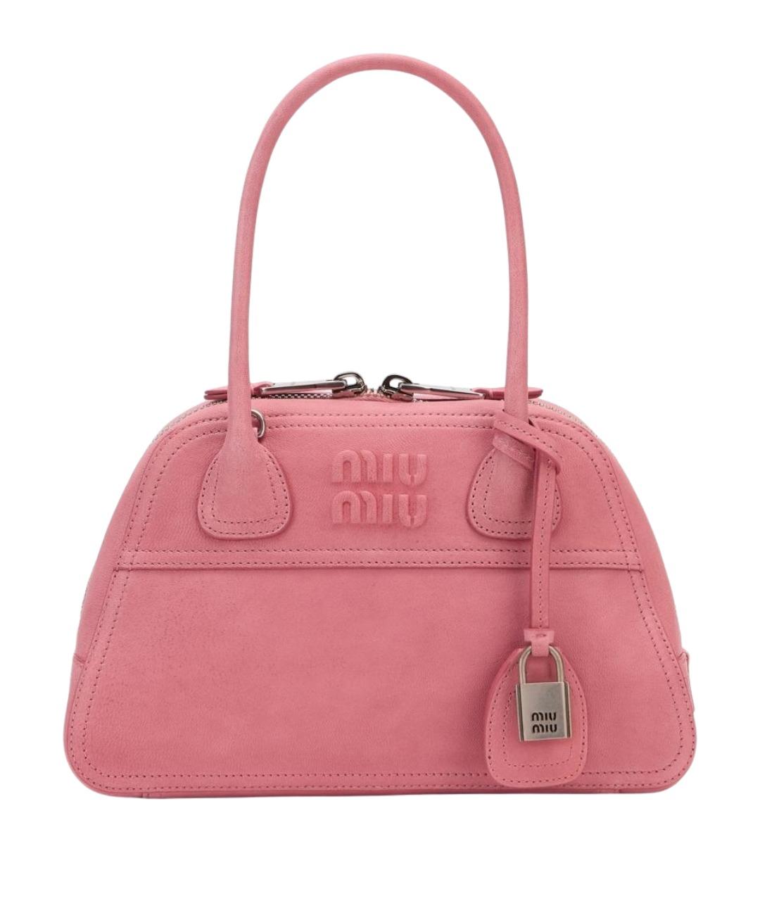 MIU MIU Розовая кожаная сумка через плечо, фото 1