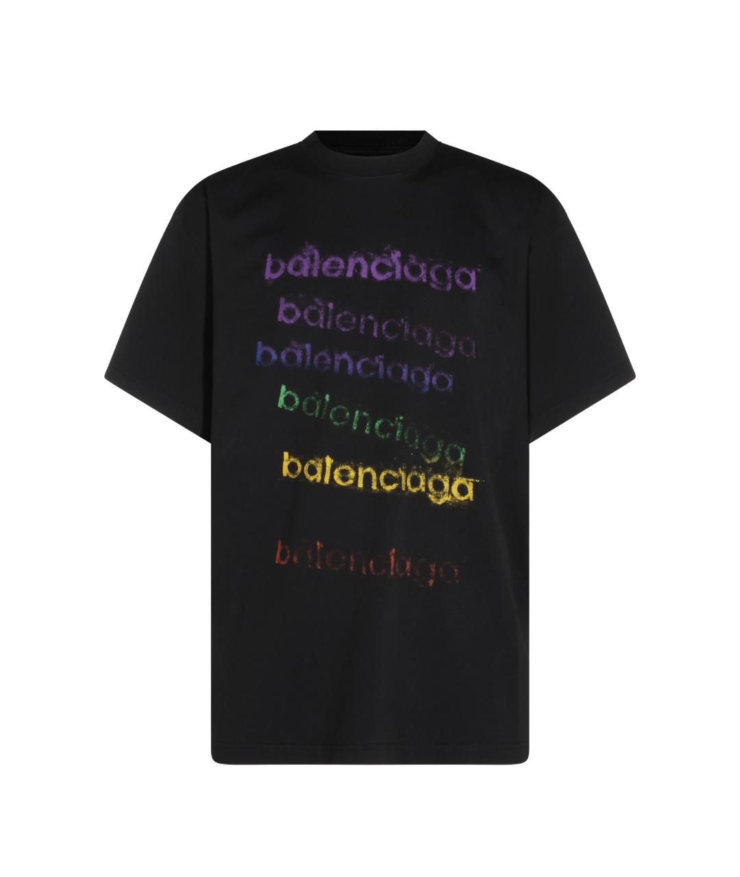 BALENCIAGA Черная хлопковая футболка, фото 1