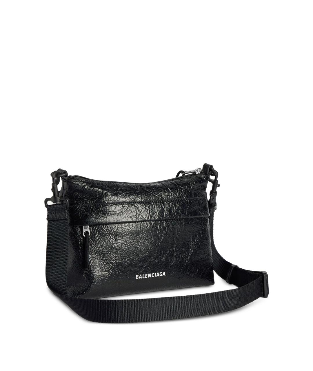 BALENCIAGA Черная кожаная сумка на плечо, фото 3