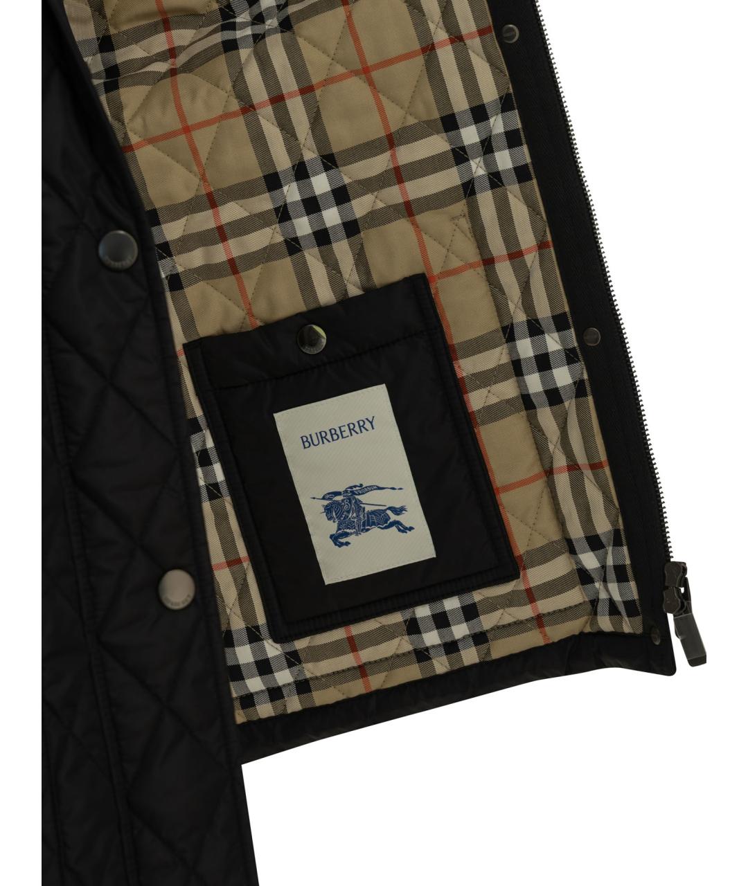 BURBERRY Черная полиамидовая куртка, фото 4