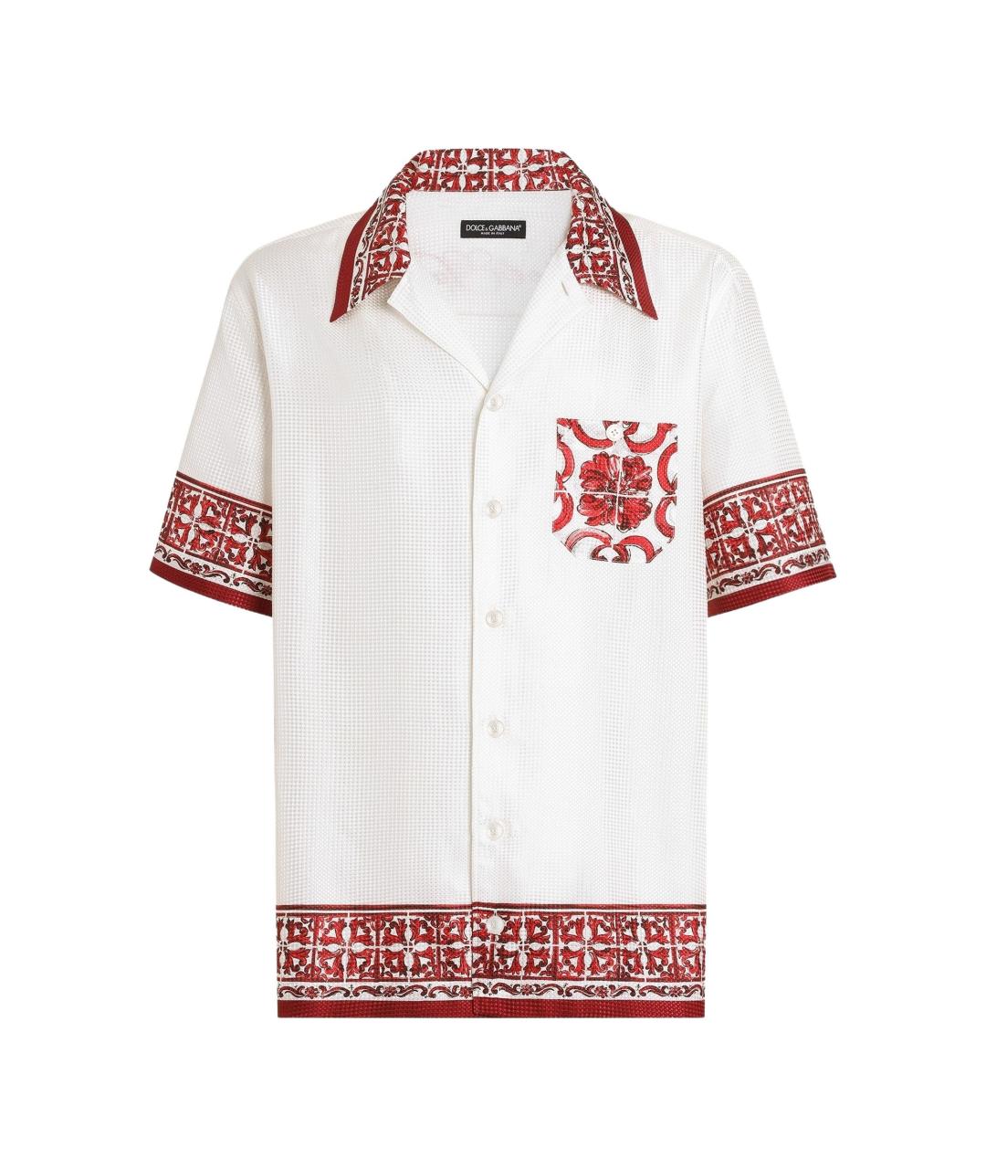 DOLCE&GABBANA Белая шелковая кэжуал рубашка, фото 1