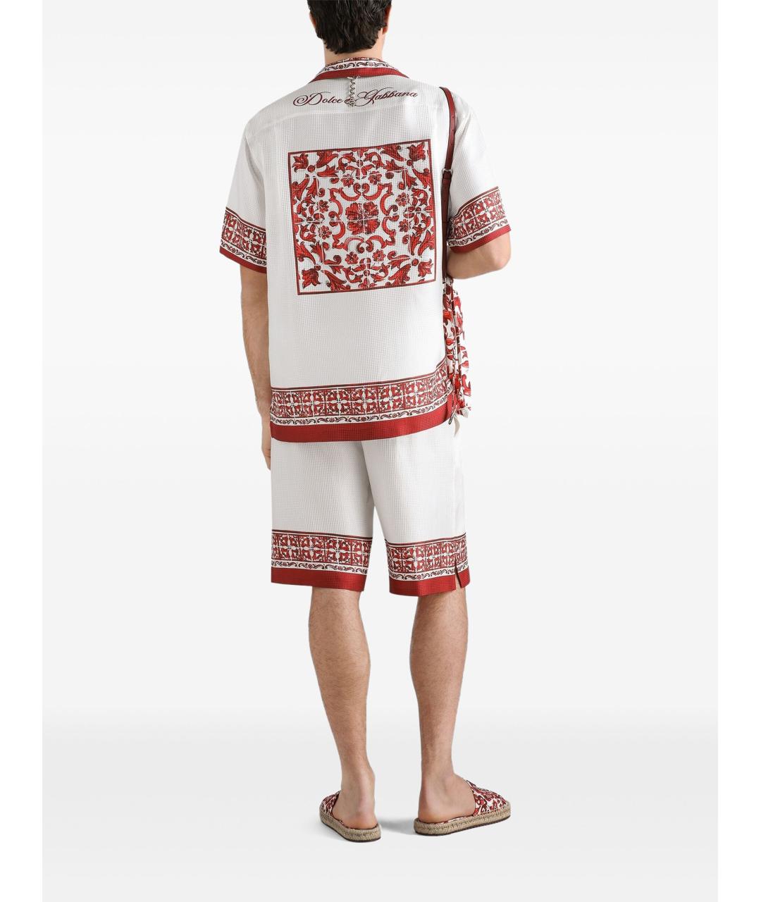 DOLCE&GABBANA Белая шелковая кэжуал рубашка, фото 3
