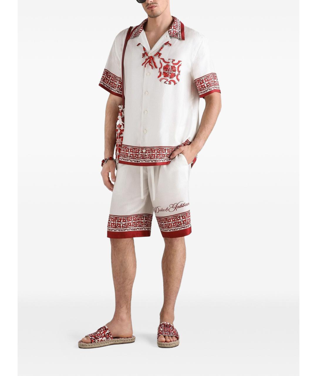 DOLCE&GABBANA Белая шелковая кэжуал рубашка, фото 2