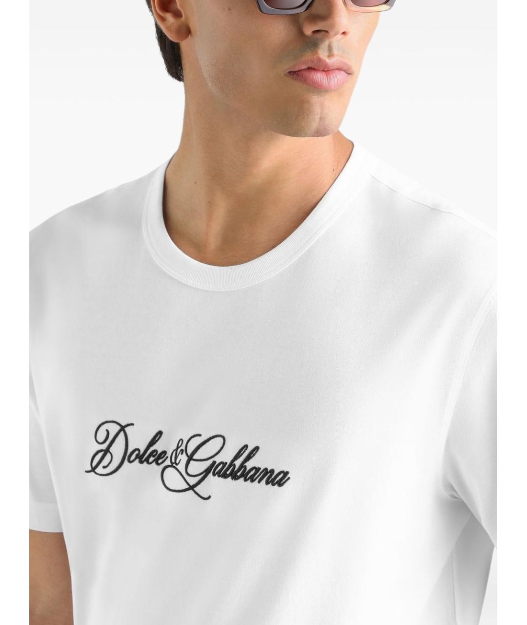 DOLCE&GABBANA Белая хлопковая футболка, фото 3
