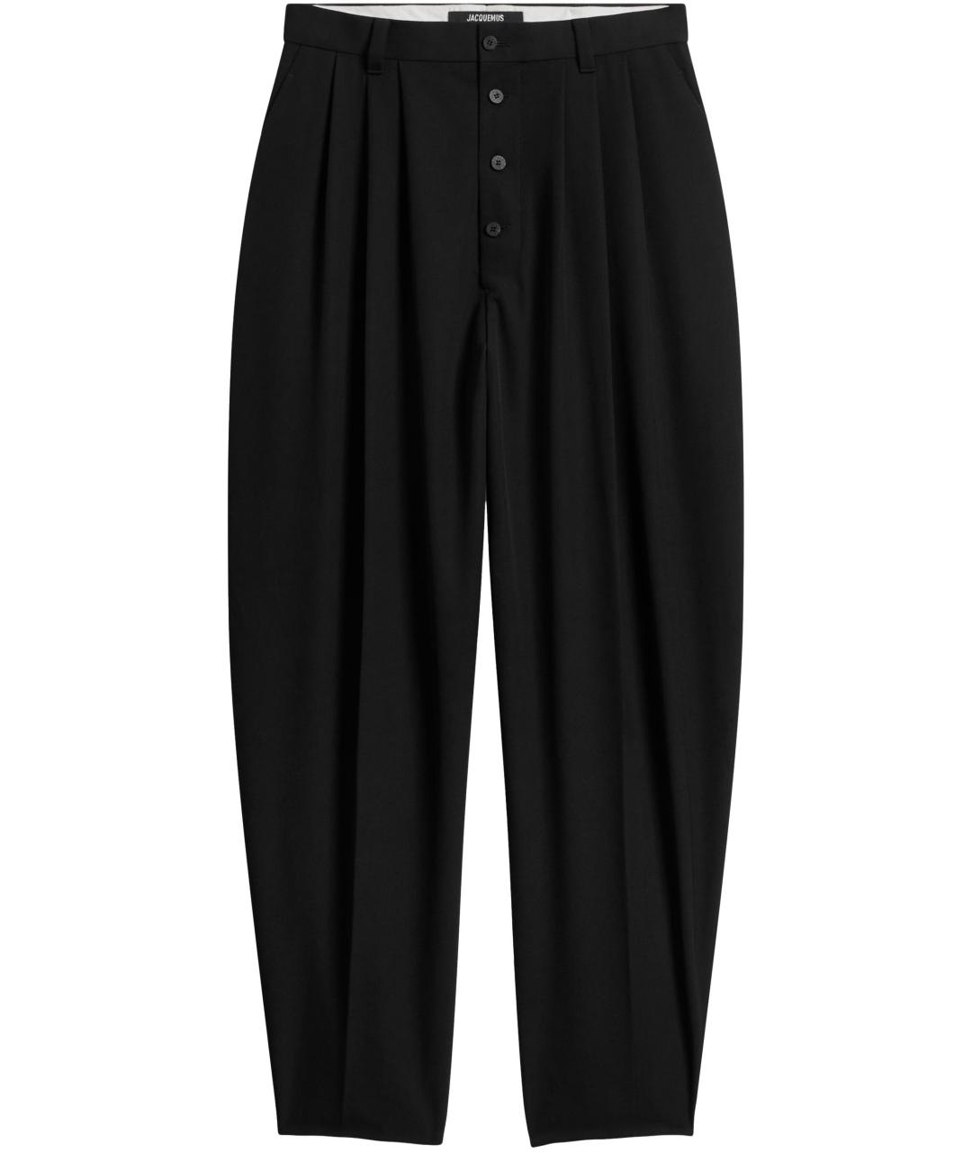 JACQUEMUS Черные хлопковые повседневные брюки, фото 1