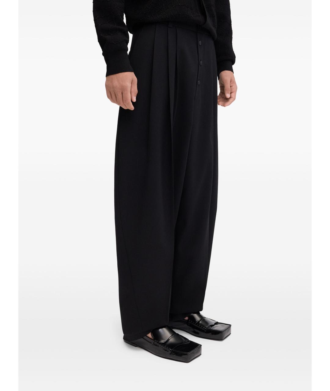 JACQUEMUS Черные хлопковые повседневные брюки, фото 3
