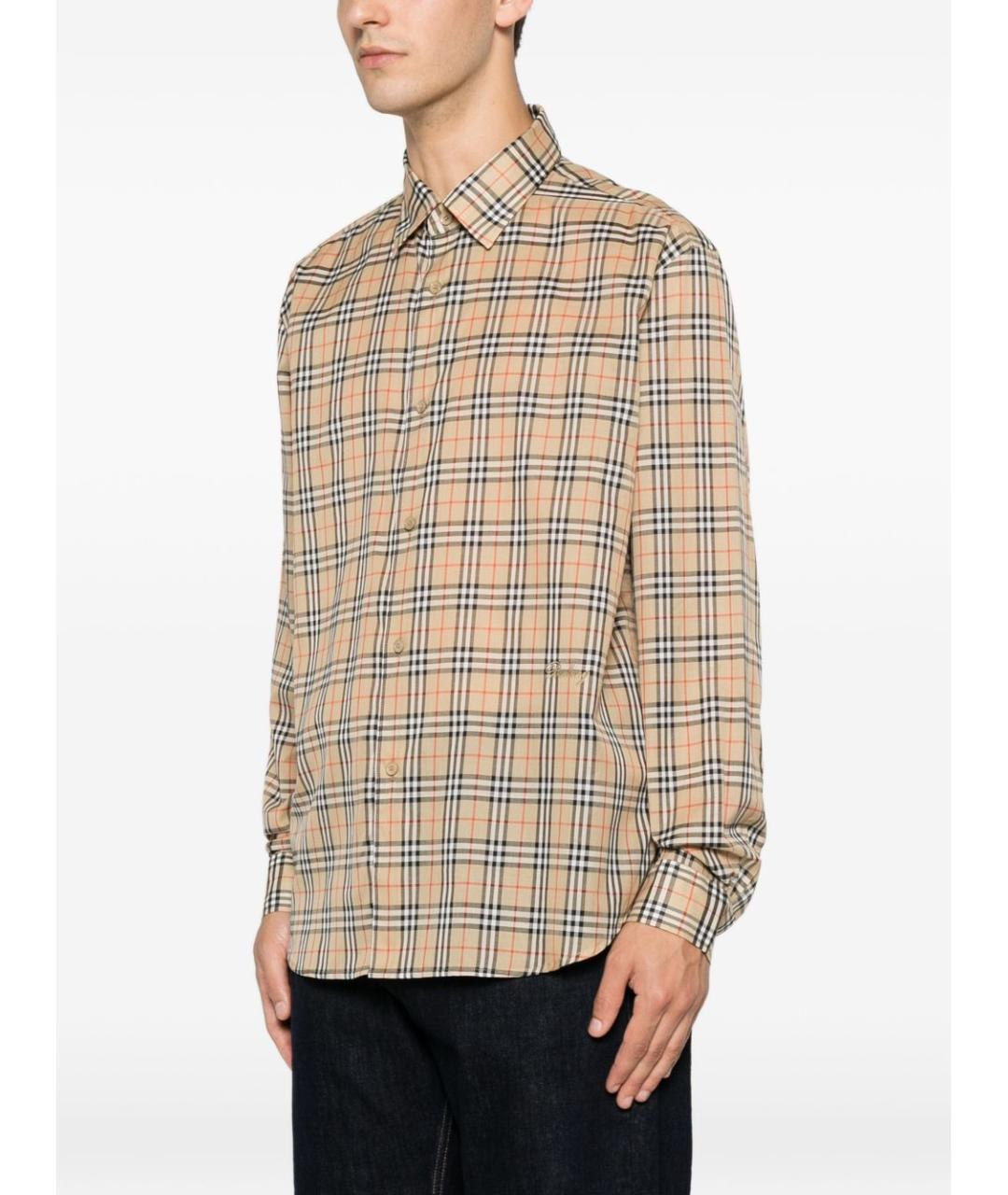 BURBERRY Бежевая хлопковая кэжуал рубашка, фото 2
