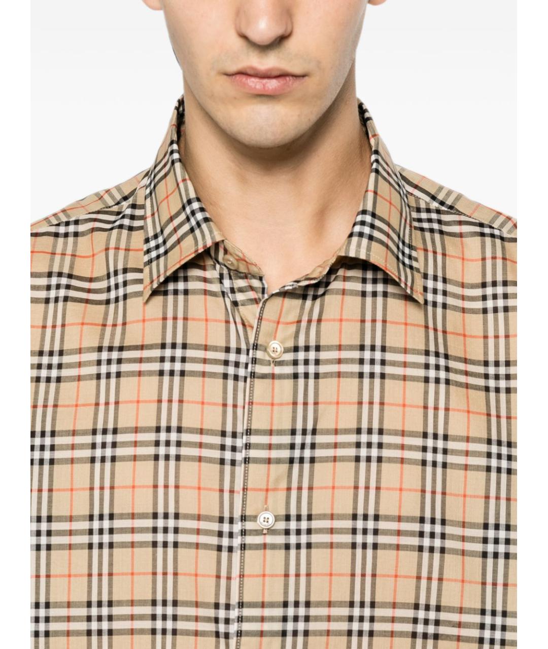 BURBERRY Бежевая хлопковая кэжуал рубашка, фото 3