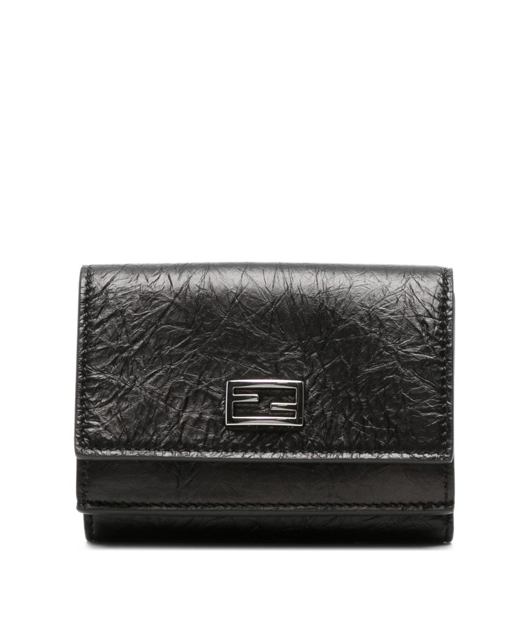 FENDI Черный кожаный кошелек, фото 1