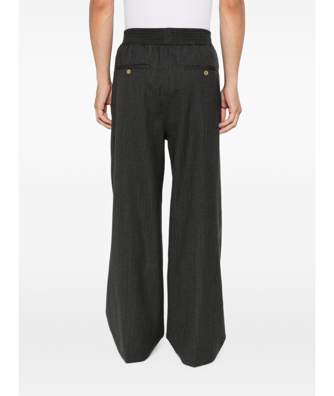 JACQUEMUS Серые хлопковые повседневные брюки, фото 3
