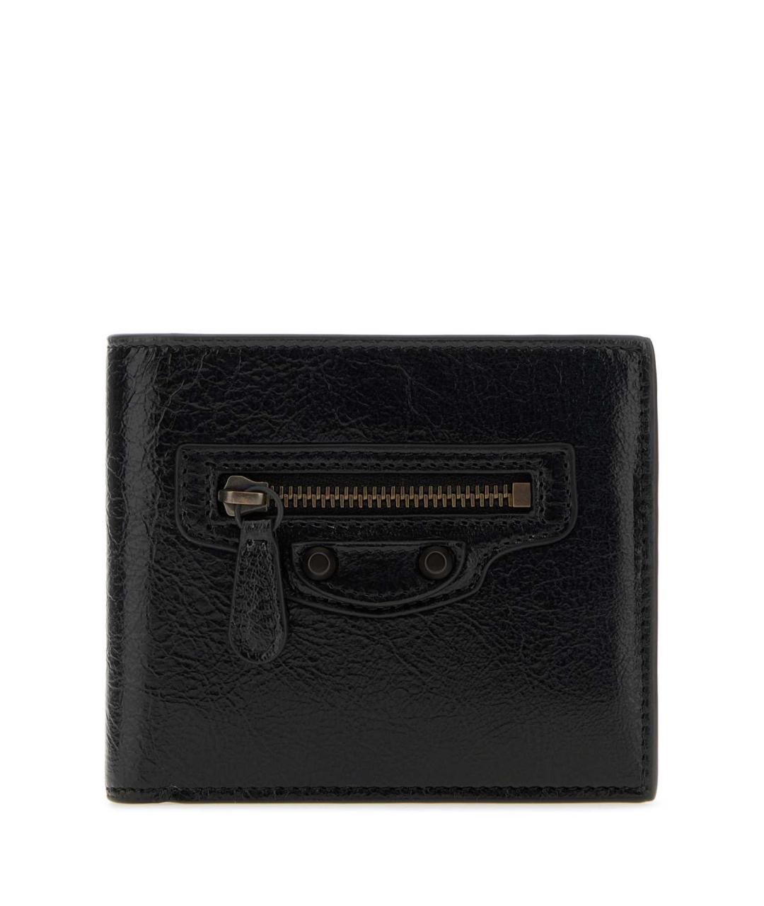 BALENCIAGA Черный кожаный кошелек, фото 1
